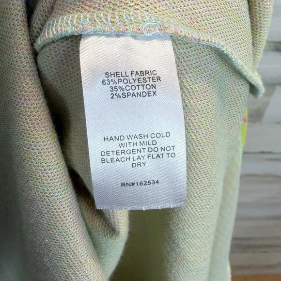 Emily McCarthy Poppy Caftan Midi Dress Palm Print Pink Green Resort Large - Picture 13 of 13